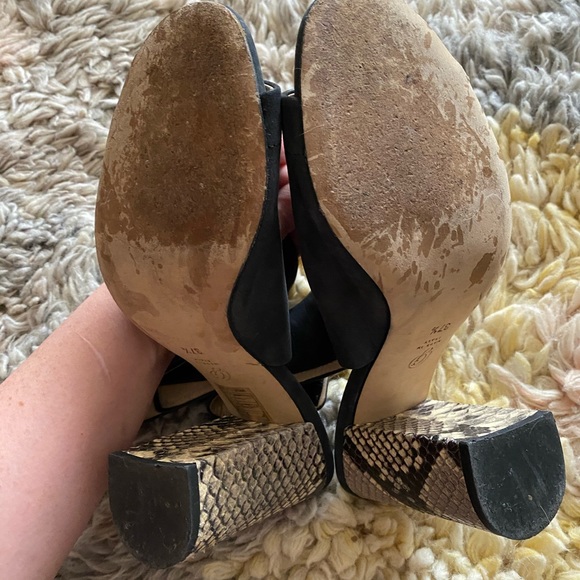 M.Gemi leather python snake print block heel sandals - Picture 4 of 4